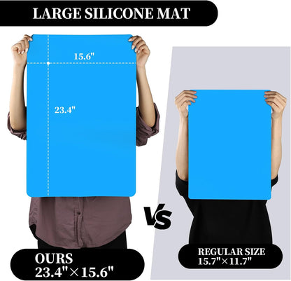Silicone Mat for Resin Molds, 3 PCS Silicone Mats for Epoxy Resin, UV Resin, Play Dough Mat, Clay Mat, Nonstick Silicone Sheets Pads for DIY Arts and Crafts, Pink & Purple & Blue, 15.7”x 11.7”