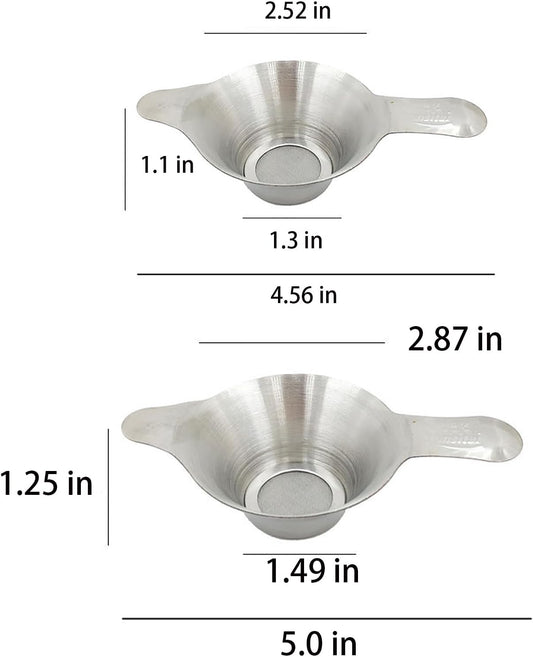 2PCS Stainless Steel Mini Strainer Set Fine Mesh Tea Strainer Coffee Dripper Dual-Layer Mesh with Double Handles For Home Restaurant Tea Brewing