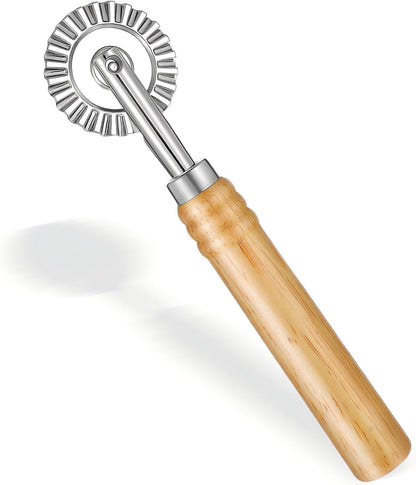 Long Handle Small Cutter Wheel, Pastry and Pasta Cutter Wheel Versatile Crinkle and Pastry Cutters for Effortless Slicing for Ravioli Pasta Dumplings Lasagna Pierogi