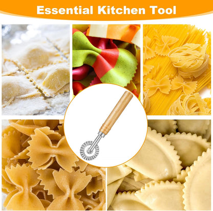 Long Handle Small Cutter Wheel, Pastry and Pasta Cutter Wheel Versatile Crinkle and Pastry Cutters for Effortless Slicing for Ravioli Pasta Dumplings Lasagna Pierogi