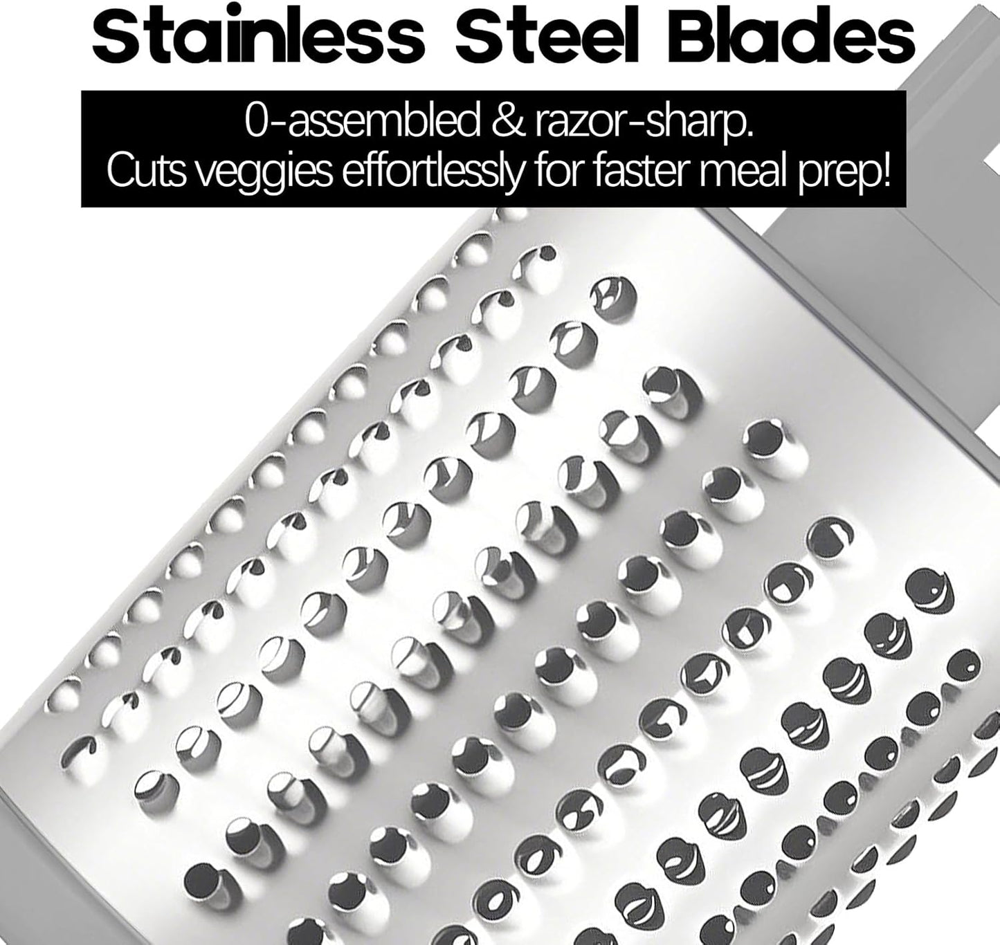 Cheese Grater Hand Crank, Rotary Vegetable Shredder with Handle and Strong Suction base, 3 in 1 Kitchen Speed Spin Veggie Slicer Nut Grinder for Pizza Top, Hash brown, Salad and More (Blue)