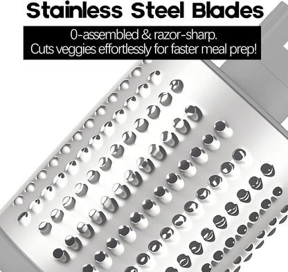 Cheese Grater Hand Crank, Rotary Vegetable Shredder with Handle and Strong Suction base, 3 in 1 Kitchen Speed Spin Veggie Slicer Nut Grinder for Pizza Top, Hash brown, Salad and More (Blue)