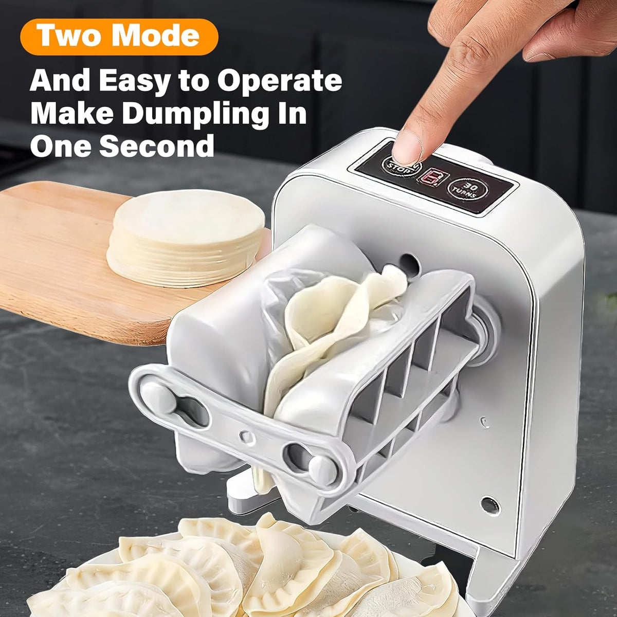 Automatic Dumpling Press Maker Machine, Christmas Birthday Gifts, Household Easy Quick Electric Dumpling Maker Press Machine with Empanada Maker Press,Dough Cutters,Spoon and Brush- For Home Kitchen