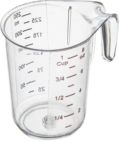 RW Base 1 Pint Measuring Jar 1 Durable Measuring Beaker - Metric And Imperial Units V-Shaped Spout Clear Plastic Measuring Cup Handle With Thumb-Grip Tolerates Up To 248F