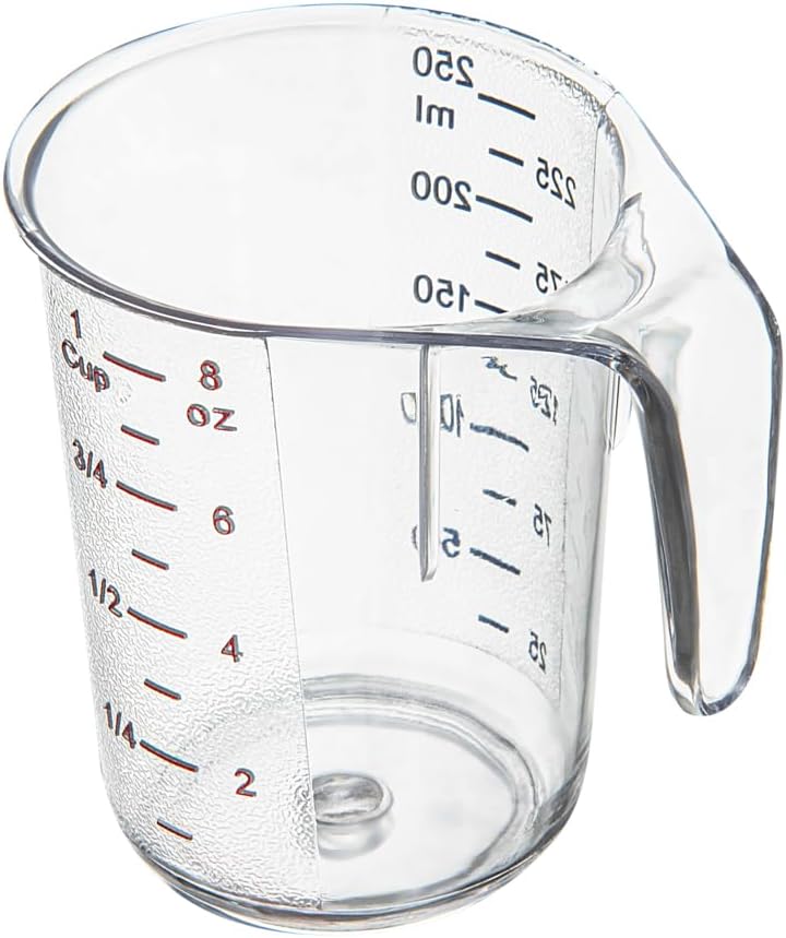 RW Base 1 Pint Measuring Jar 1 Durable Measuring Beaker - Metric And Imperial Units V-Shaped Spout Clear Plastic Measuring Cup Handle With Thumb-Grip Tolerates Up To 248F