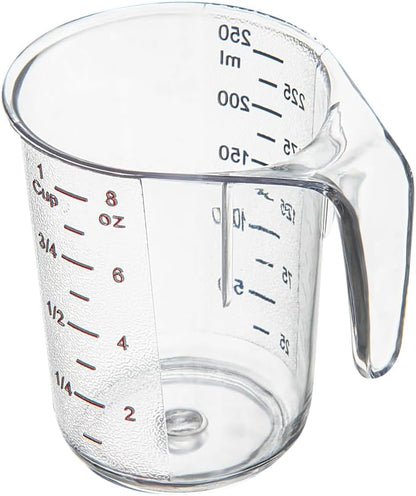 RW Base 1 Pint Measuring Jar 1 Durable Measuring Beaker - Metric And Imperial Units V-Shaped Spout Clear Plastic Measuring Cup Handle With Thumb-Grip Tolerates Up To 248F