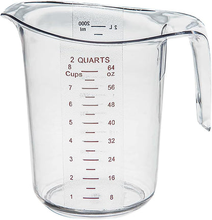 RW Base 1 Pint Measuring Jar 1 Durable Measuring Beaker - Metric And Imperial Units V-Shaped Spout Clear Plastic Measuring Cup Handle With Thumb-Grip Tolerates Up To 248F