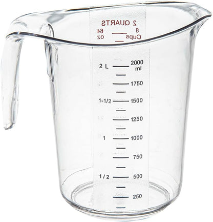 RW Base 1 Pint Measuring Jar 1 Durable Measuring Beaker - Metric And Imperial Units V-Shaped Spout Clear Plastic Measuring Cup Handle With Thumb-Grip Tolerates Up To 248F