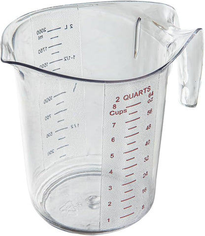 RW Base 1 Pint Measuring Jar 1 Durable Measuring Beaker - Metric And Imperial Units V-Shaped Spout Clear Plastic Measuring Cup Handle With Thumb-Grip Tolerates Up To 248F