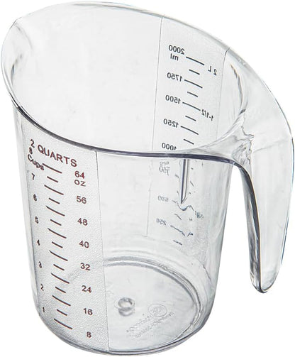 RW Base 1 Pint Measuring Jar 1 Durable Measuring Beaker - Metric And Imperial Units V-Shaped Spout Clear Plastic Measuring Cup Handle With Thumb-Grip Tolerates Up To 248F