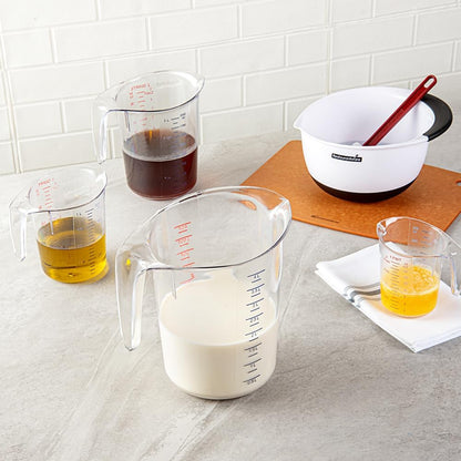 RW Base 1 Pint Measuring Jar 1 Durable Measuring Beaker - Metric And Imperial Units V-Shaped Spout Clear Plastic Measuring Cup Handle With Thumb-Grip Tolerates Up To 248F