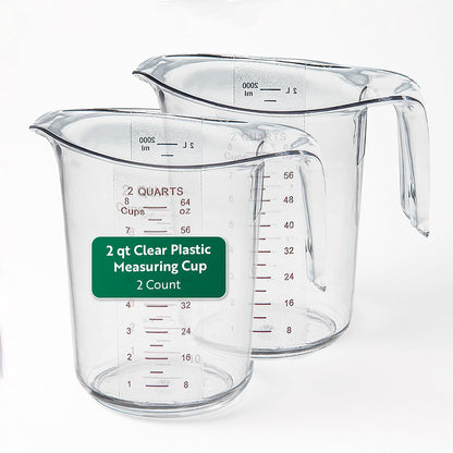 RW Base 1 Pint Measuring Jar 1 Durable Measuring Beaker - Metric And Imperial Units V-Shaped Spout Clear Plastic Measuring Cup Handle With Thumb-Grip Tolerates Up To 248F