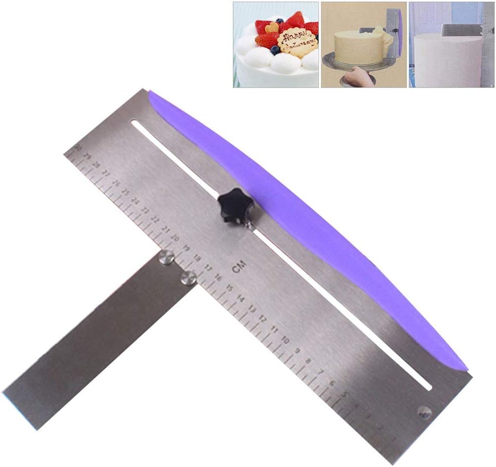 12 Inch Adjustable Cake Scraper, Leveler and Smoother with Clear Scale | Stainless Steel Cake Icing Smoother for Frosting, Mousse, Cream Cakes and Decorating,Hanging Hole,Heat-resistant Blade