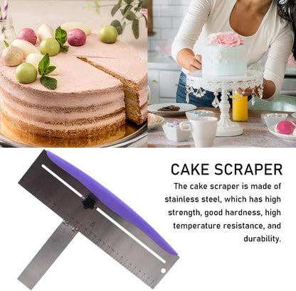 12 Inch Adjustable Cake Scraper, Leveler and Smoother with Clear Scale | Stainless Steel Cake Icing Smoother for Frosting, Mousse, Cream Cakes and Decorating,Hanging Hole,Heat-resistant Blade