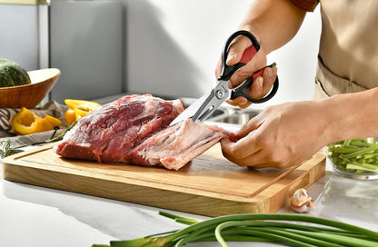 Kitchen Scissors - Heavy Duty Kitchen Shears with Stainless Steel Titanium-Coated Blades for Food, Poultry, Meat & Herbs - Sharp All Purpose Cooking Scissors Dishwasher Safe