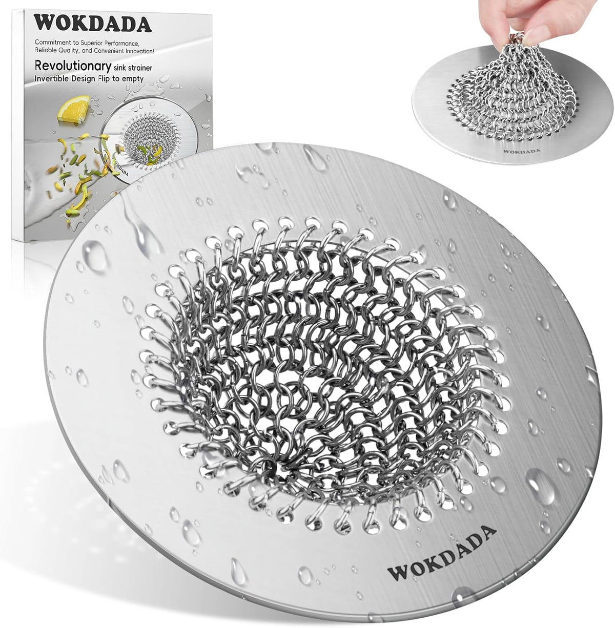 Reversible Kitchen Sink Drain Strainer, Anti-Clog Flat Edge Design