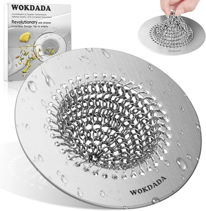 Reversible Kitchen Sink Drain Strainer, Anti-Clog Flat Edge Design