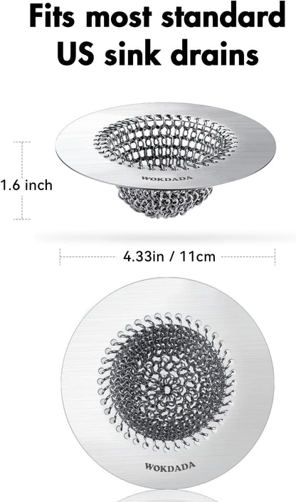 Reversible Kitchen Sink Drain Strainer, Anti-Clog Flat Edge Design