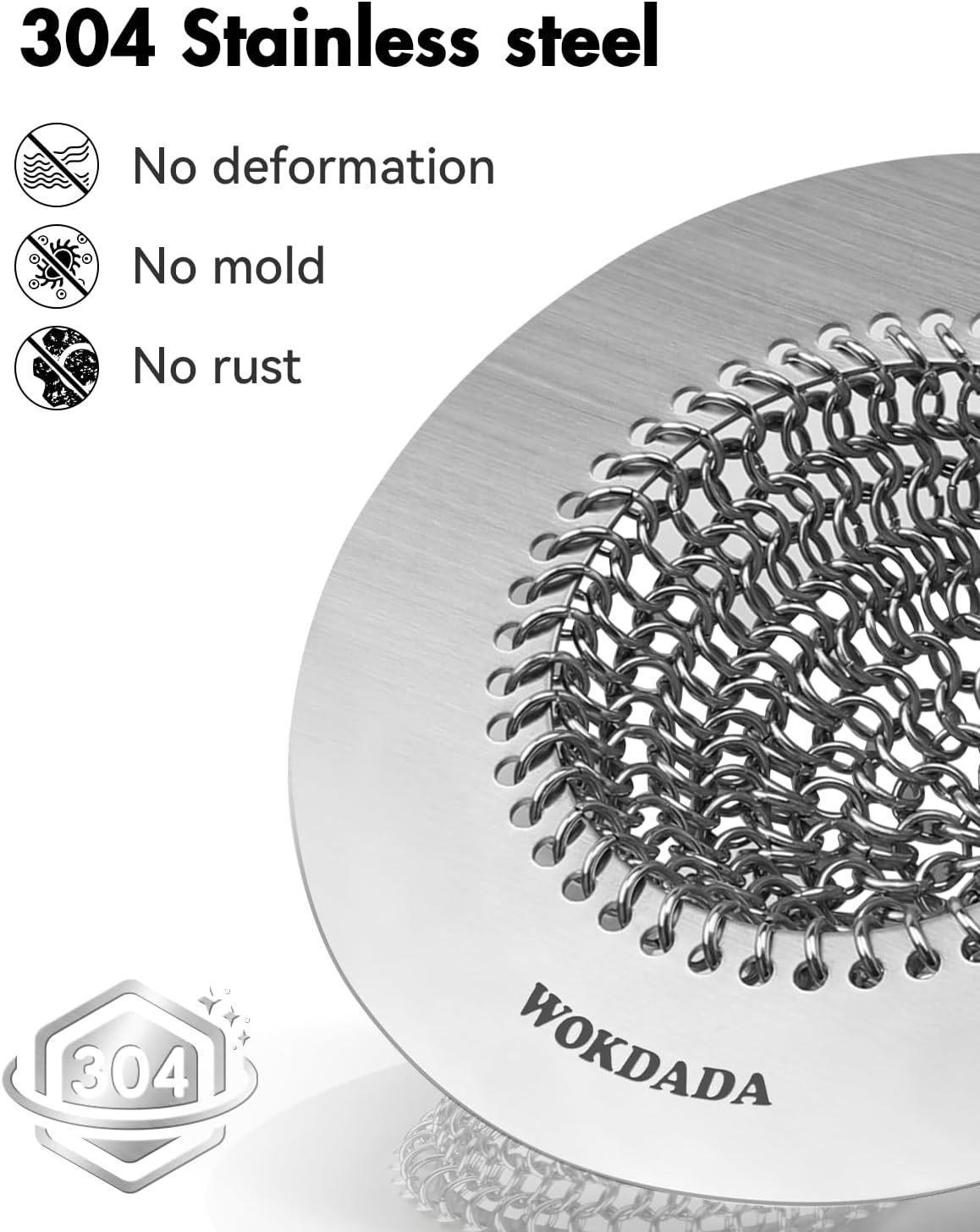Reversible Kitchen Sink Drain Strainer, Anti-Clog Flat Edge Design