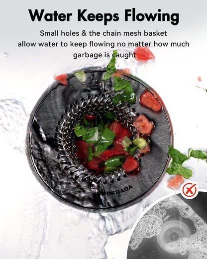 Reversible Kitchen Sink Drain Strainer, Anti-Clog Flat Edge Design