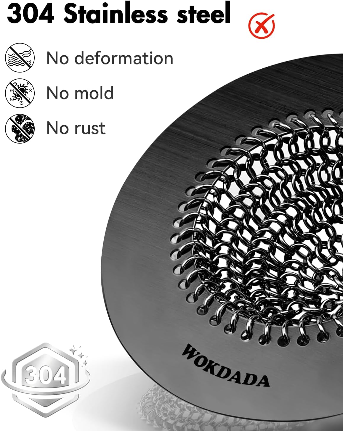 Reversible Kitchen Sink Drain Strainer, Anti-Clog Flat Edge Design