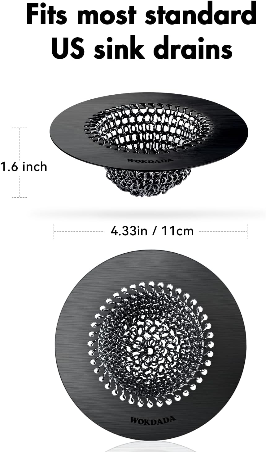 Reversible Kitchen Sink Drain Strainer, Anti-Clog Flat Edge Design