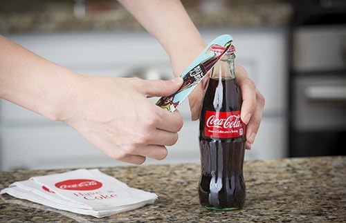 Stainless Steel Coca-Cola Bottle Opener Fridge Magnet, Red