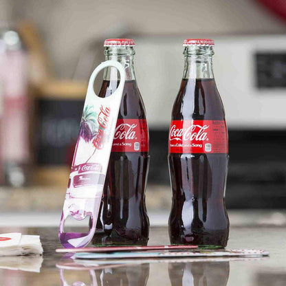 Stainless Steel Coca-Cola Bottle Opener Fridge Magnet, Red