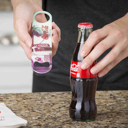 Stainless Steel Coca-Cola Bottle Opener Fridge Magnet, Red