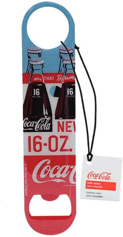 Stainless Steel Coca-Cola Bottle Opener Fridge Magnet, Red