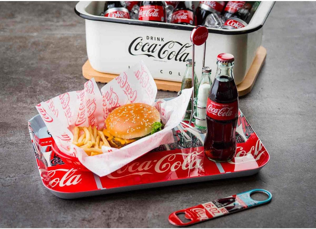 Stainless Steel Coca-Cola Bottle Opener Fridge Magnet, Red