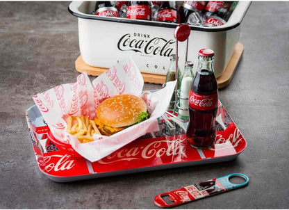 Stainless Steel Coca-Cola Bottle Opener Fridge Magnet, Red