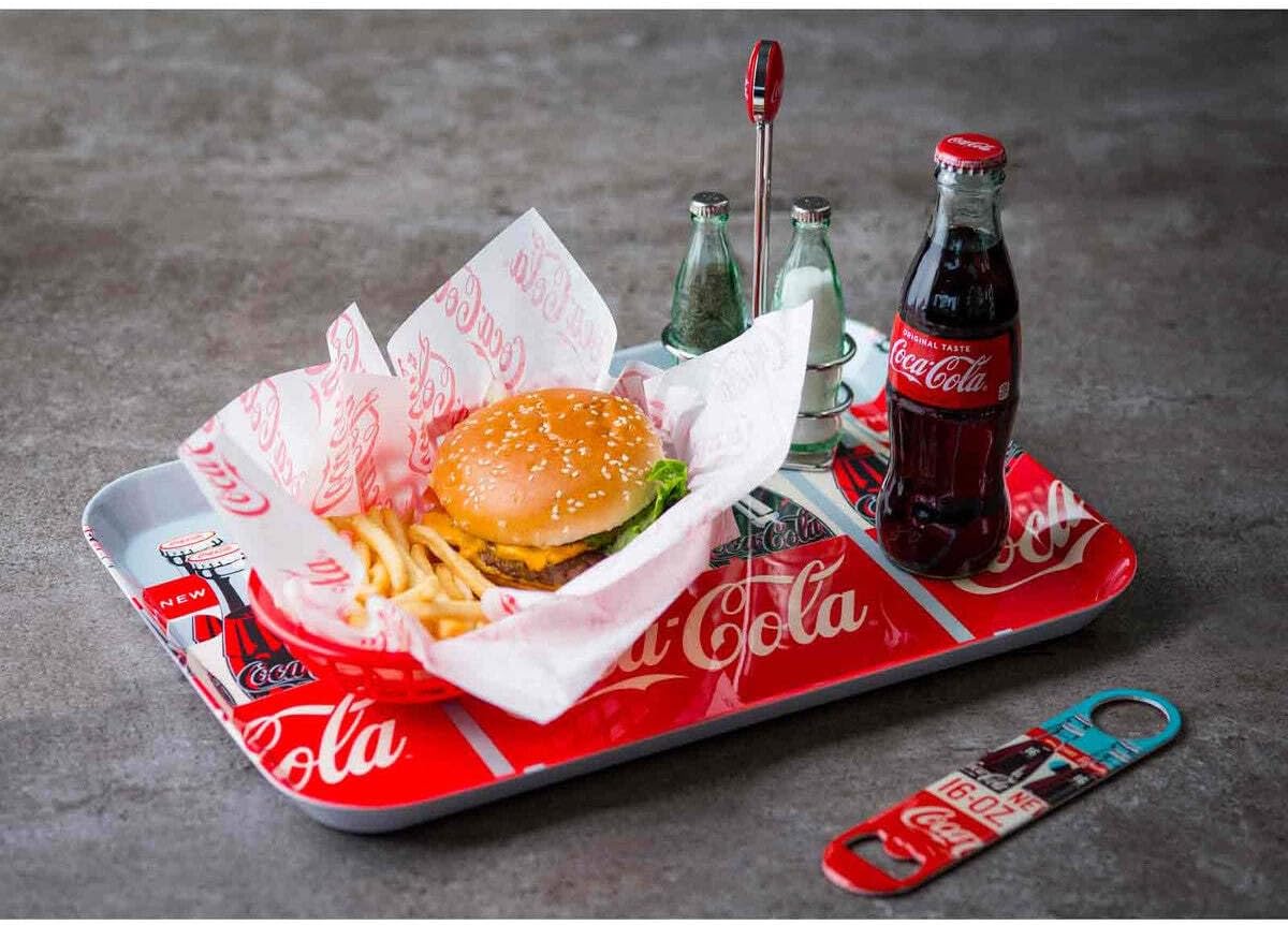 Stainless Steel Coca-Cola Bottle Opener Fridge Magnet, Red