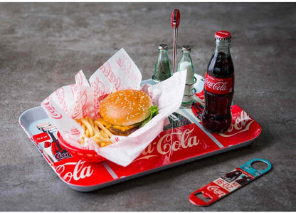 Stainless Steel Coca-Cola Bottle Opener Fridge Magnet, Red