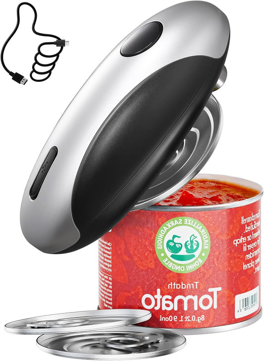 Rechargeable Electric Can Opener - Smooth Edge, One-Touch Automatic Can Opener for Seniors & Arthritis, Hands-Free Can Openers for Kitchen, Type-C Fast Charge, Compact Portable Can Openers