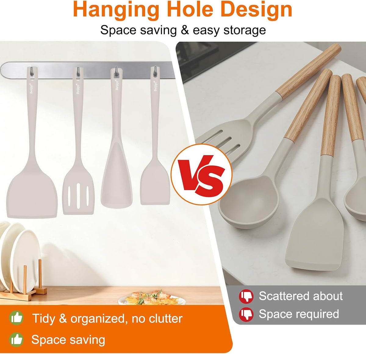 4 Pack Silicone Spatula Set, High Heat Resistant, For Non-Stick Pan