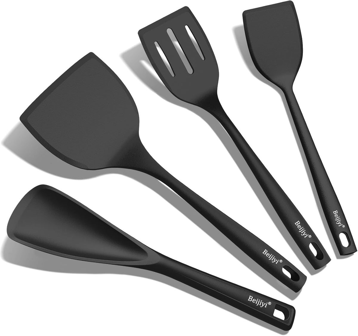 4 Pack Silicone Spatula Set, High Heat Resistant, For Non-Stick Pan
