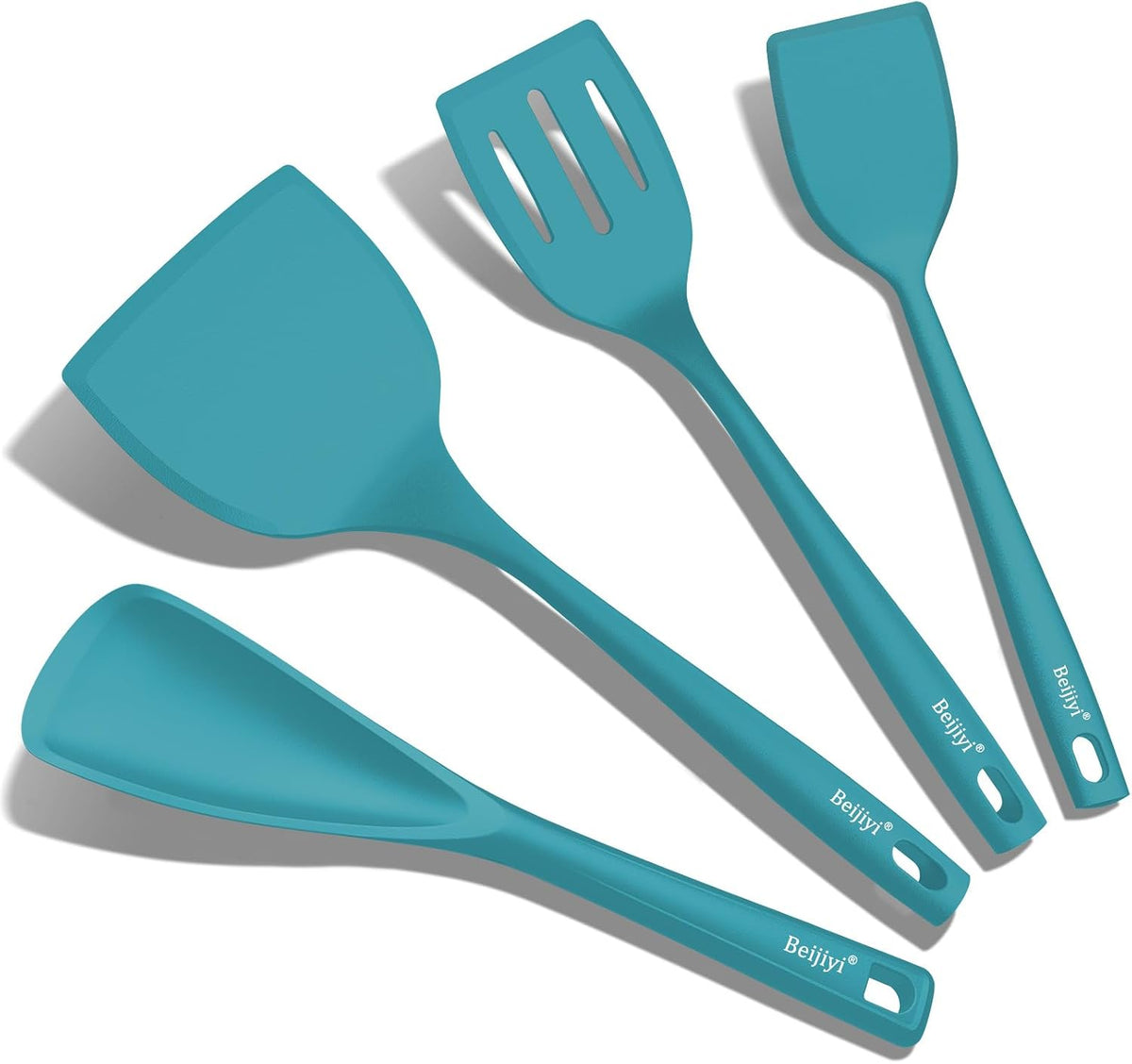 4 Pack Silicone Spatula Set, High Heat Resistant, For Non-Stick Pan