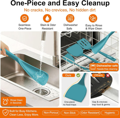 4 Pack Silicone Spatula Set, High Heat Resistant, For Non-Stick Pan