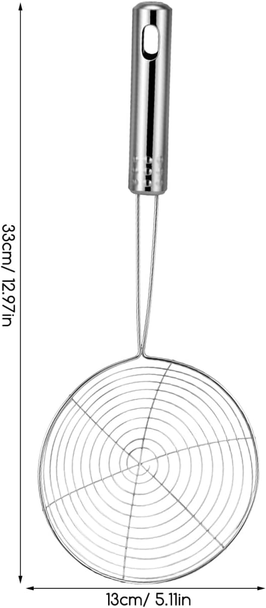 Stainless Steel Spider Skimmer Spoon Mesh Strainer Spoon with Long Handle Slotted for Frying Pasta Dumplings Noodles Deep Fryer Scoop Strainer Kitchen Scoop