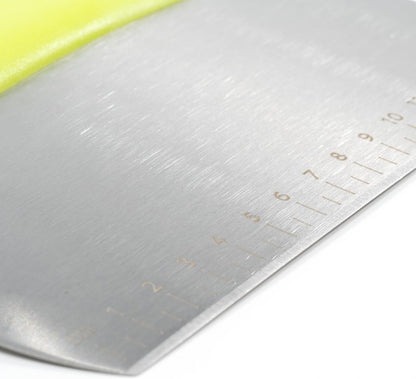 Stainless Steel Pastry Scraper/Bench Scraper Chopper, Best as Pizza and Dough Cutter 4PCS (green)