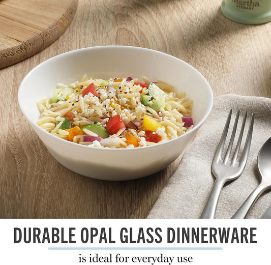 Opalton 6-Piece 6-Inch Soup and Cereal Bowls – Lightweight, Chip and Break Resistant Opal Glass Bowls for Everyday Use