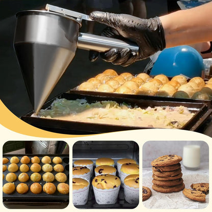 Pancake Batter Dispenser Funnels with Stand (1200 ML/40 OZ)