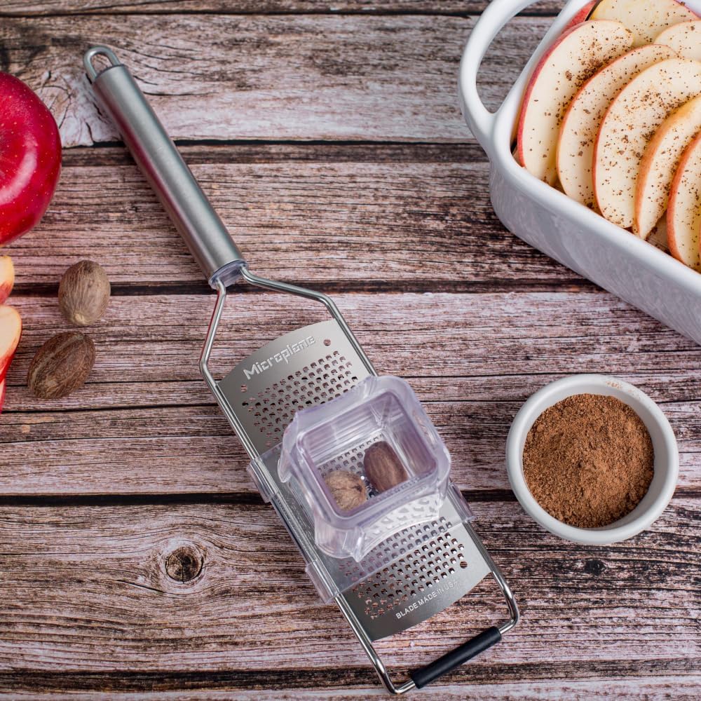Professional Series Kitchen Grater new Fine for Hard Cheese, Citrus Fruits, Garlic, Chili, Cinnamon and Nutmeg with Stainless Steel Blades - Made in USA