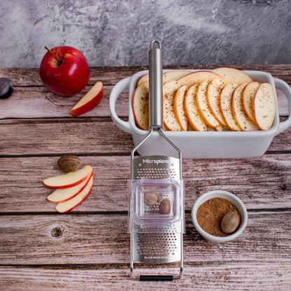 Professional Series Kitchen Grater new Fine for Hard Cheese, Citrus Fruits, Garlic, Chili, Cinnamon and Nutmeg with Stainless Steel Blades - Made in USA