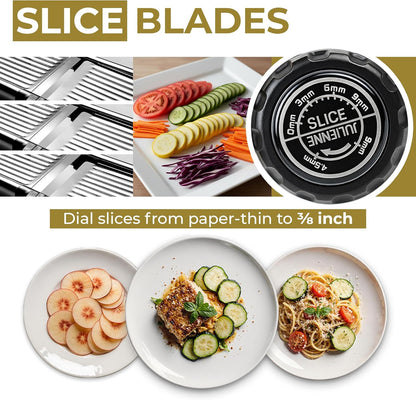 Gramercy Mandoline Slicer for Kitchen with 12 Slice Settings, Black Edition