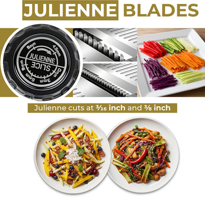 Gramercy Mandoline Slicer for Kitchen with 12 Slice Settings, Black Edition