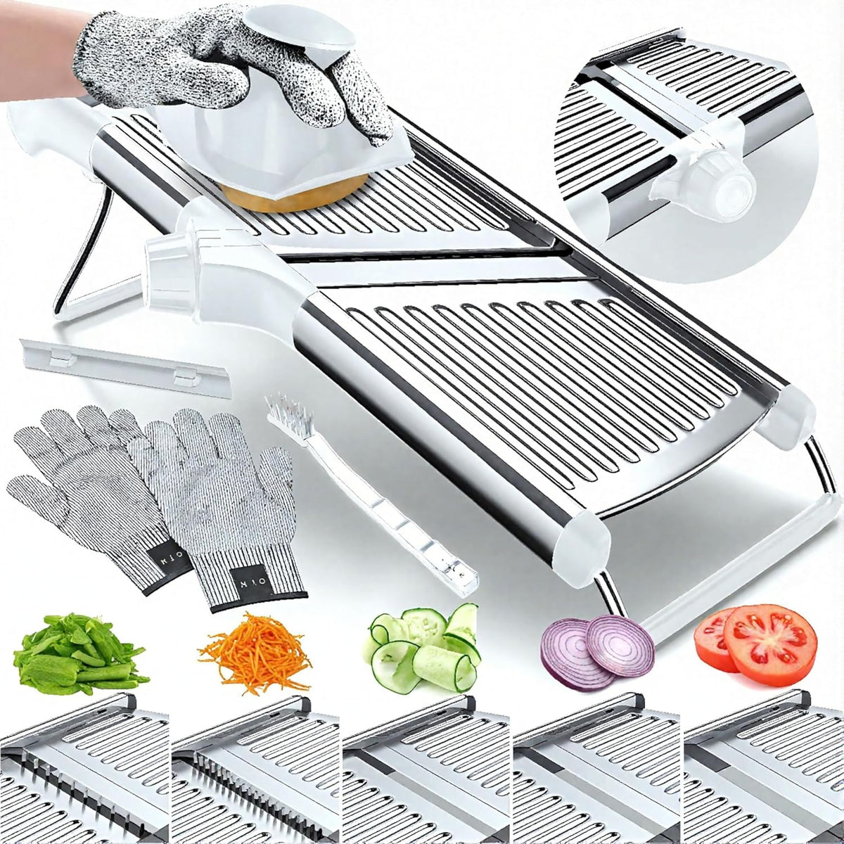 Gramercy Mandoline Slicer for Kitchen with 12 Slice Settings, Black Edition