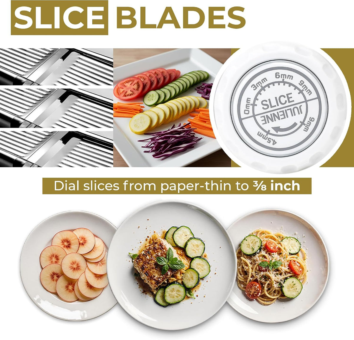 Gramercy Mandoline Slicer for Kitchen with 12 Slice Settings, Black Edition