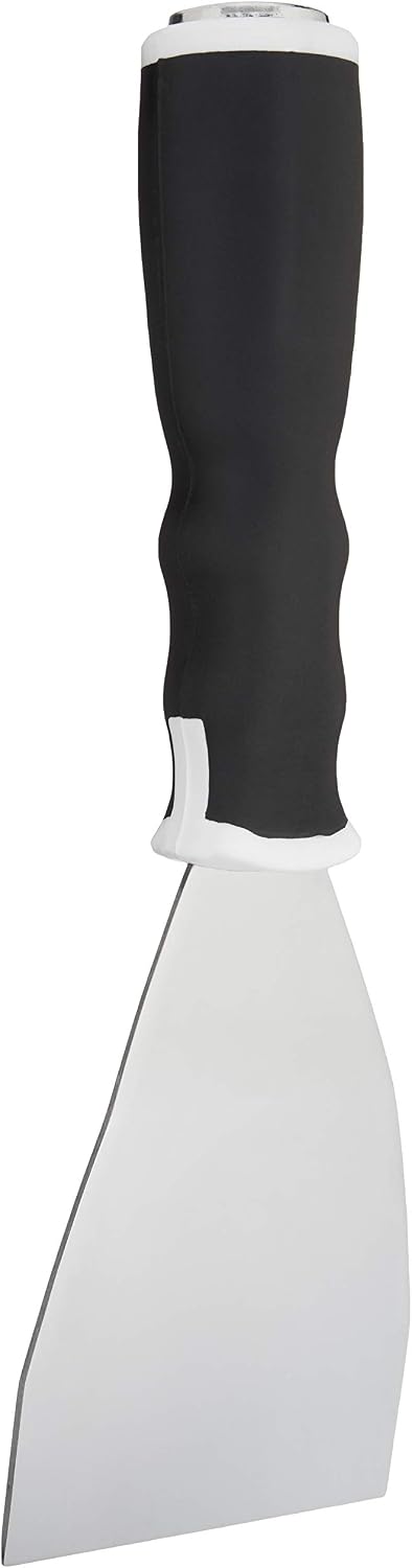 Soft Grip Bent Scraper with Pole Socket, Heavy-Duty Hammer End for High-Reach Scraping, 3"